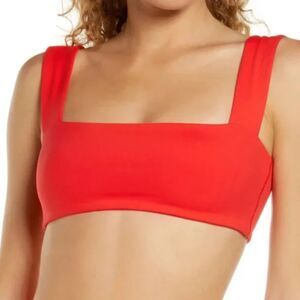 WEWOREWHAT Womens Sports Bra XS Red Pullover Wide Strap Light Support Crop Top